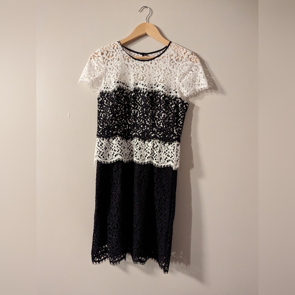 Milly Gabrielle Lace Black and White Dress, size 4 - Picture 2 of 5